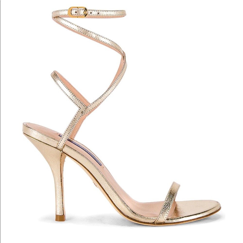 Stuart Weitzman gold heel with ankle straps size 9.5